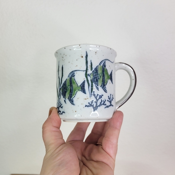 Vintage fish coffee mug, set of 2 unique mugs - Picture 7 of 7